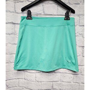 PUMA S SEAFOAM GREEN QUICK DRY ELASTIC WAIST POCKET LOGO ATHLETIC SKORT